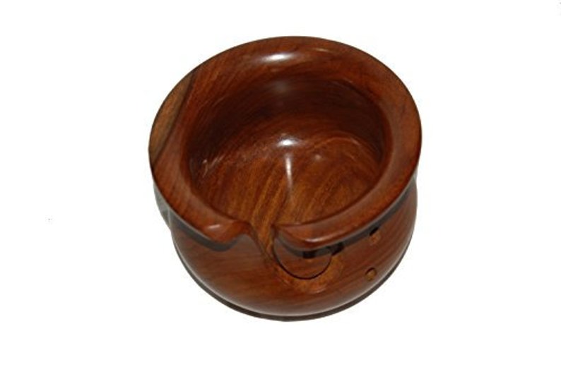 Wooden Yarn Bowl Hand Made With Sheesham Wood For Knitting and