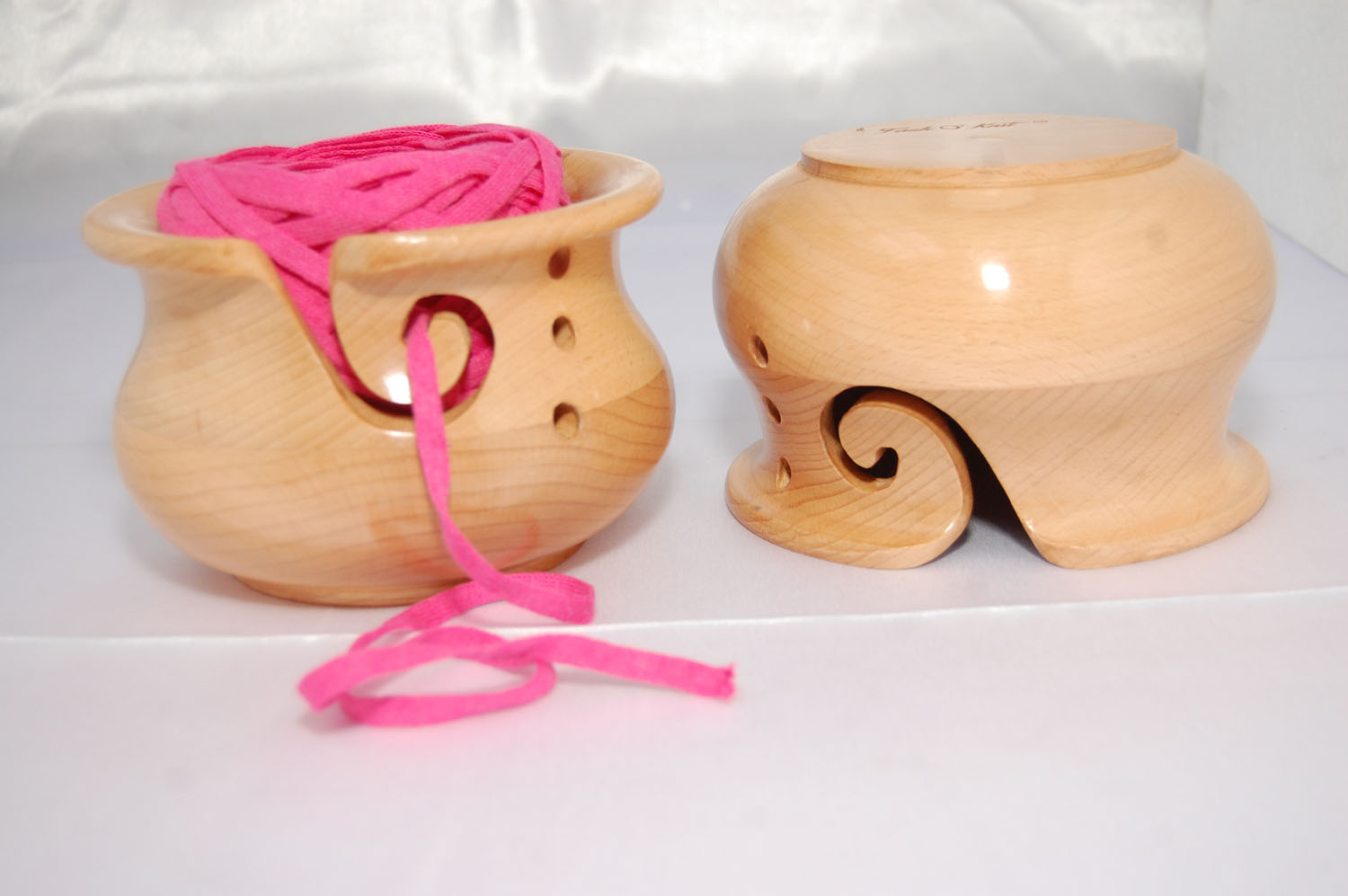 Curvy Steam Beech Wood Yarn Bowl — Hobby & Crafts LLC