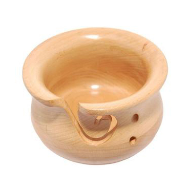 Curvy Sheesham wood yarn bowl